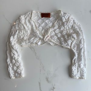 Missoni crochet tie front top